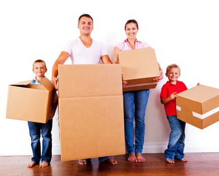 House moving service in Somers Town with local streets and residential buildings