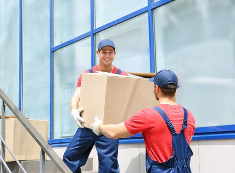 Furniture and boxes loaded for a Somers Town move