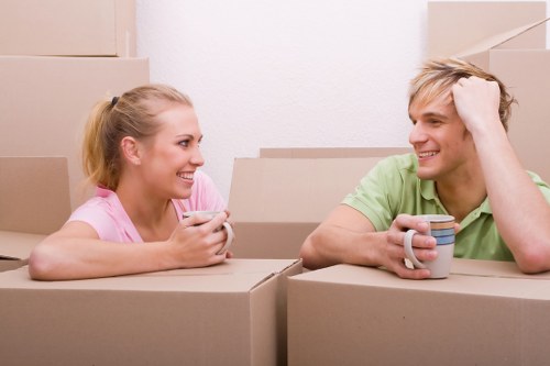 Careful wrapping of fragile household items for local relocation