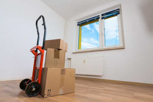 Local removal van parked for a central London house move