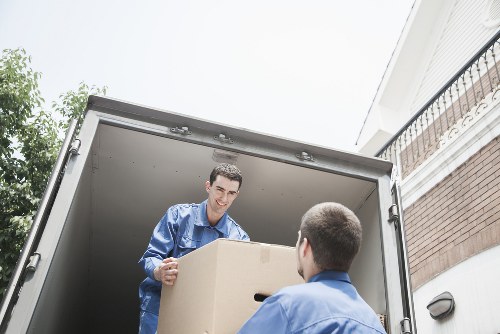 Business relocation planning with labels and moving checklist