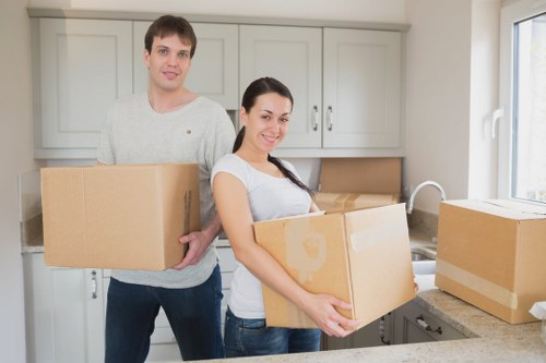 Van and mover preparing for a local collection in Somers Town